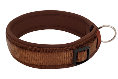 Hundehalsband extra-breit Neopren-Polster braun