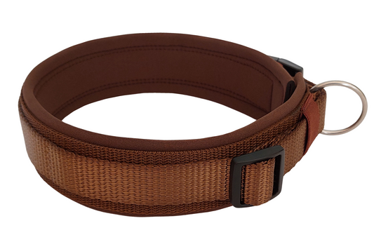 hundehalsband extra-breit neopren-polster einfarbig braun
