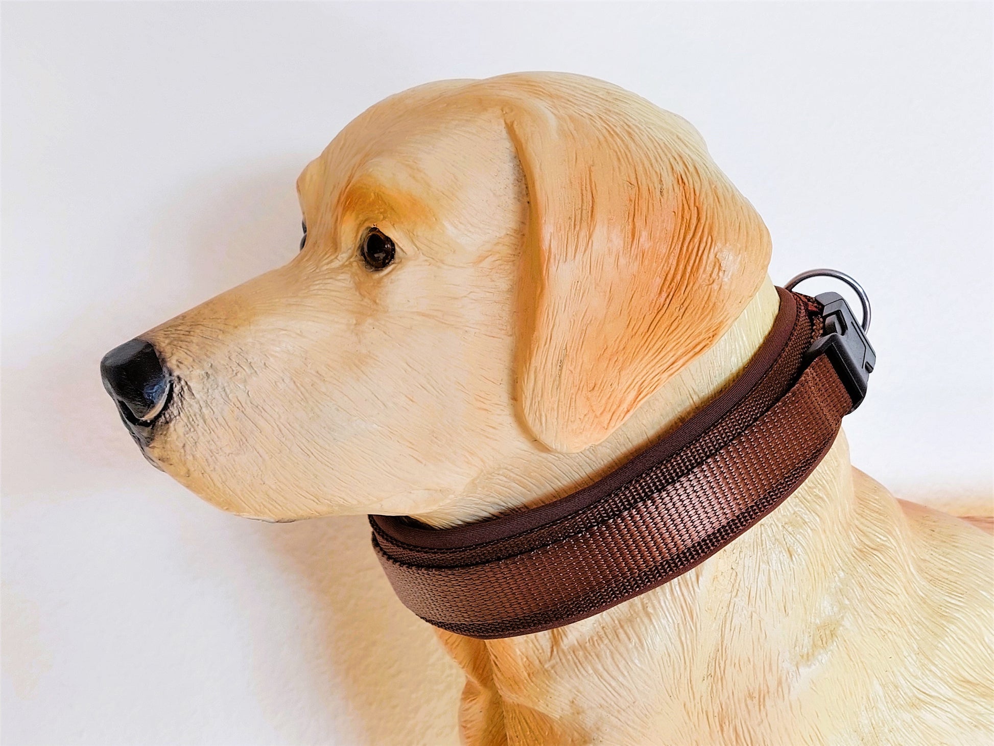 Hundehalsband extra-breit Neopren-Polster braun