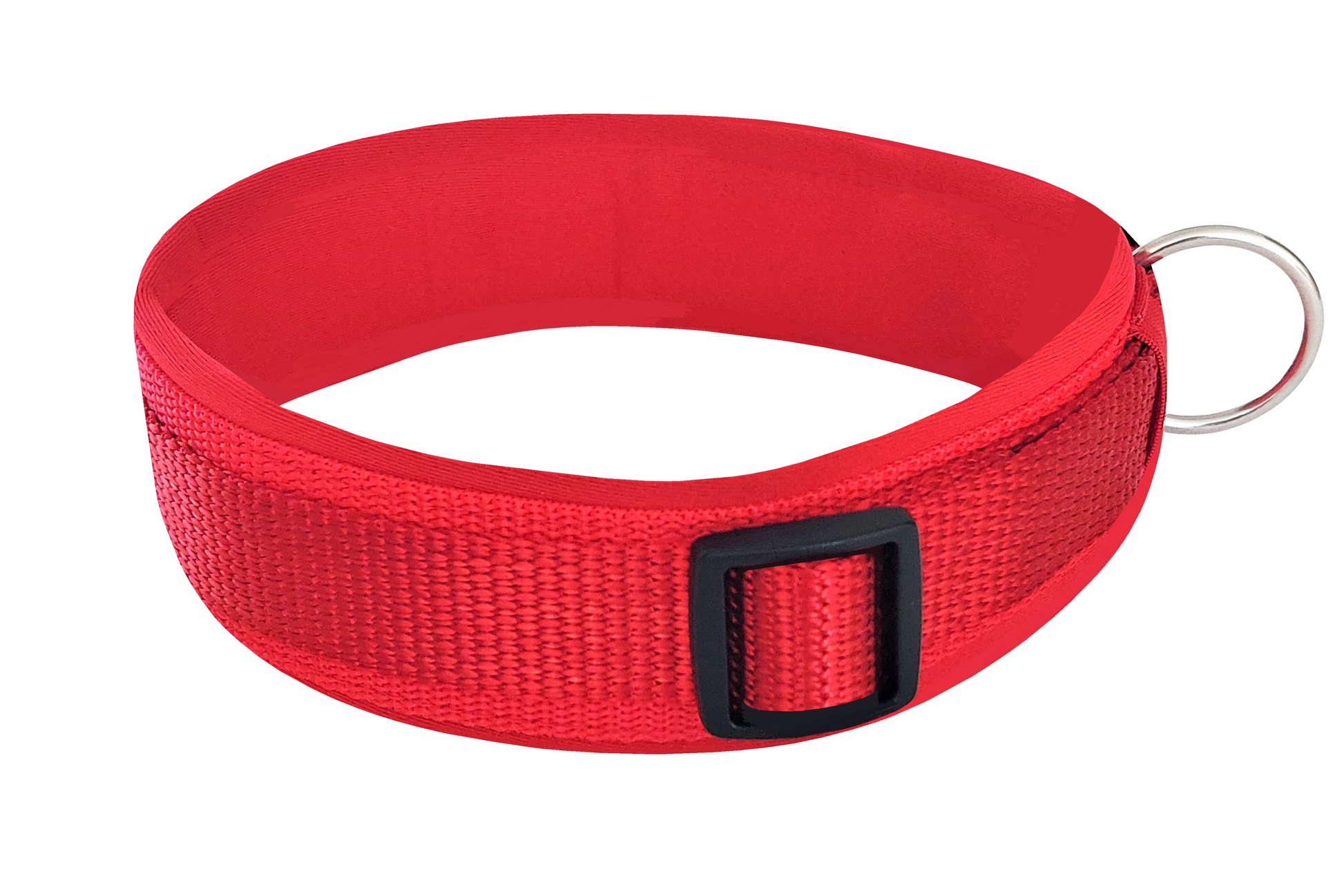 hundehalsband extra-breit neopren-polster einfarbig rot
