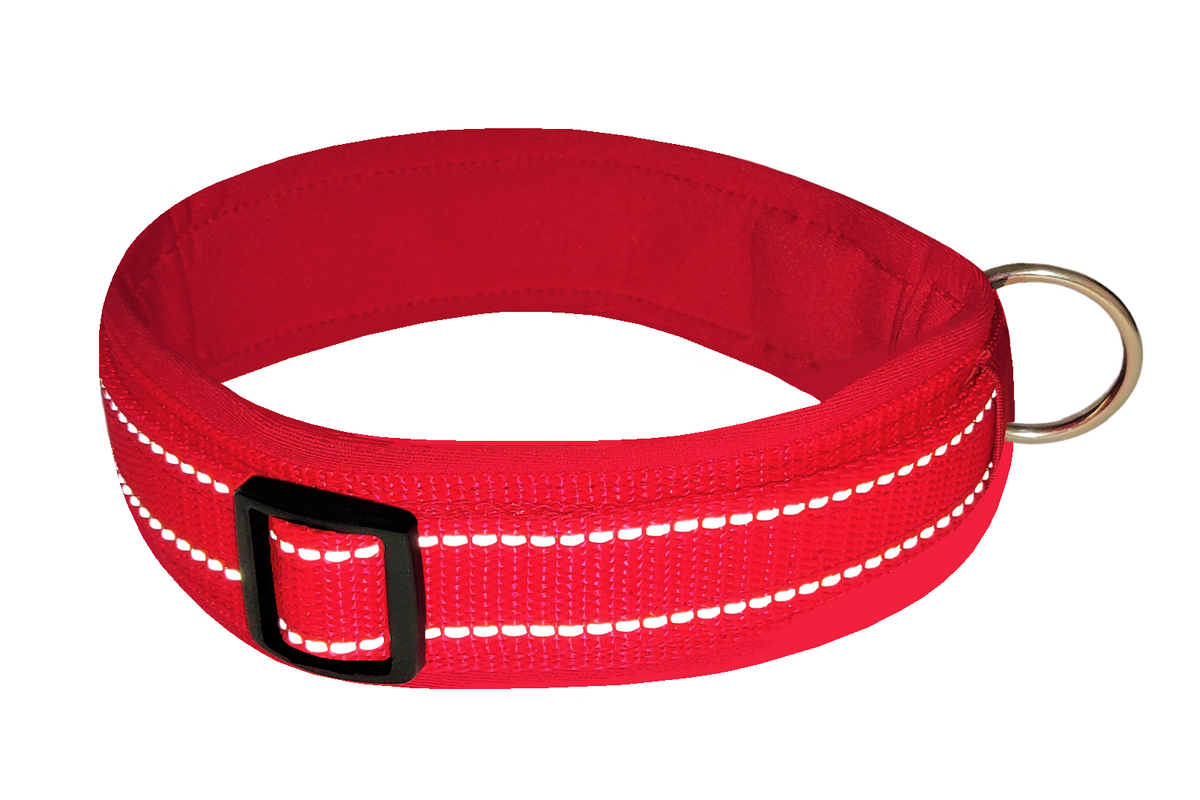 hundehalsband-breit-neopren-polster-reflektor-rot