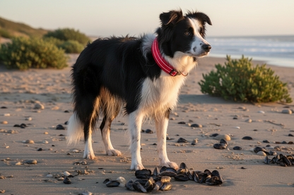 hundehalsband-breit-neopren-polster-reflektor-rot