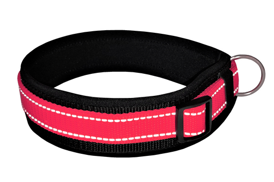 hundehalsband-breit-neopren-polster-reflektor-rot-schwarz