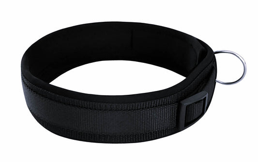hundehalsband extra-breit neopren-polster einfarbig schwarz