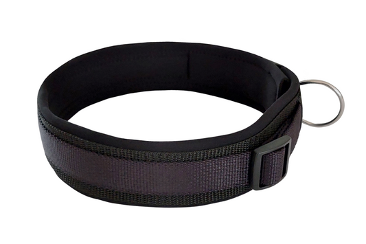 hundehalsband extra-breit neopren-polster einfarbig schwarz