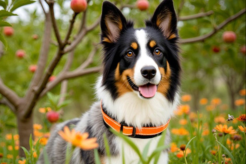 hundehalsband-breit-neopren-polster-reflektor-orange-schwarz