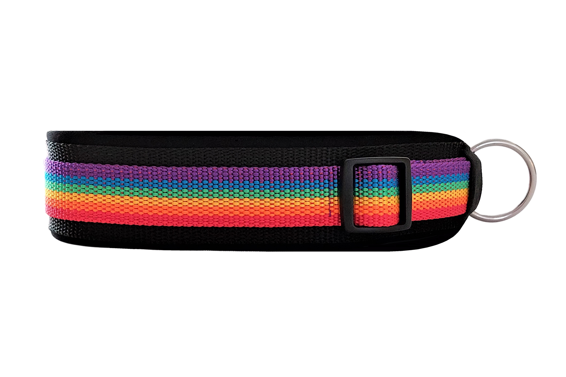 hundehalsband extra-breit neopren-polster Regenbogenfarben