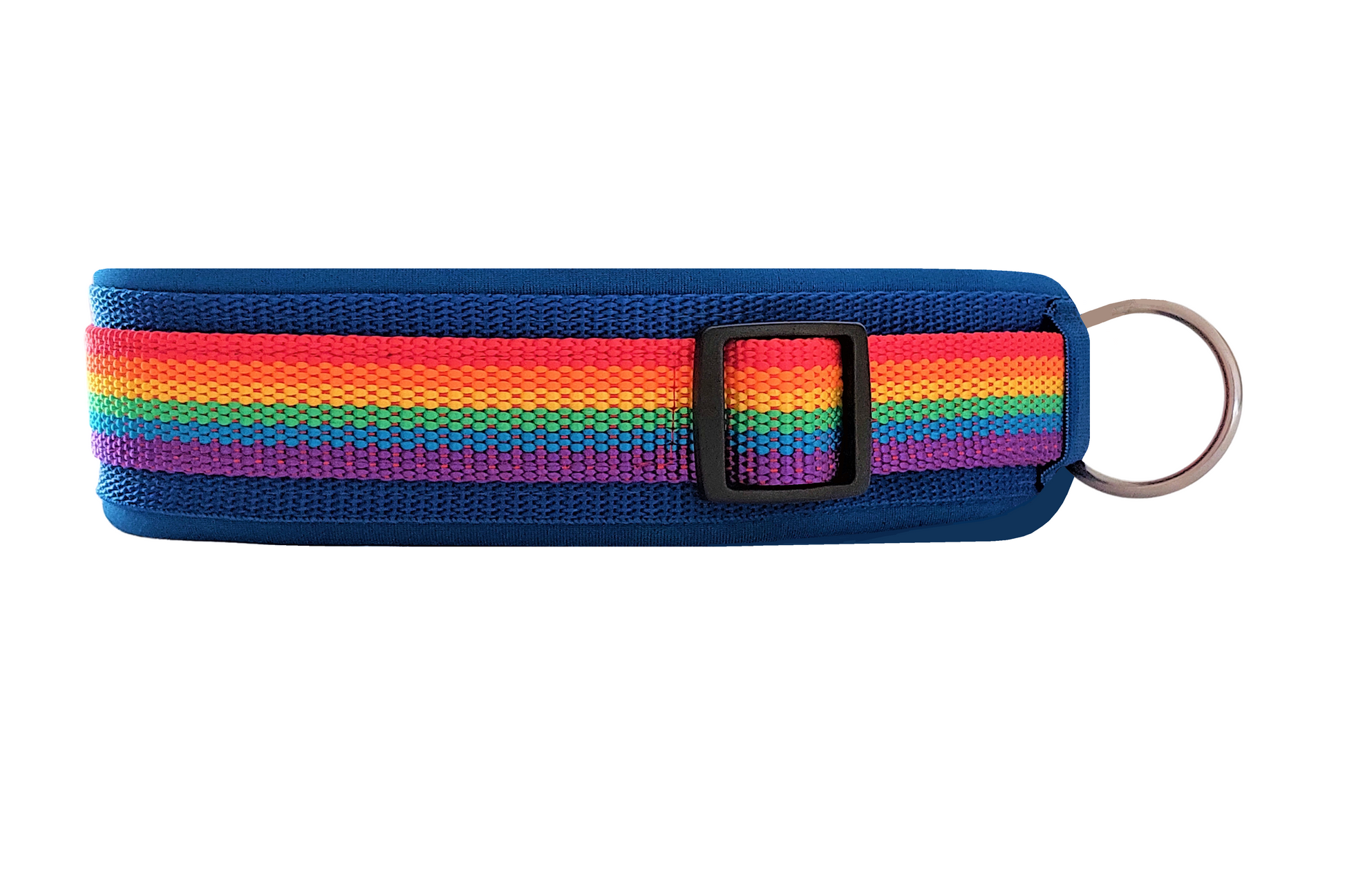 hundehalsband extra-breit neopren-polster Regenbogenfarben