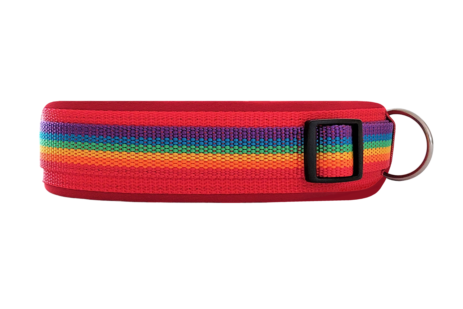 hundehalsband extra-breit neopren-polster Regenbogenfarben