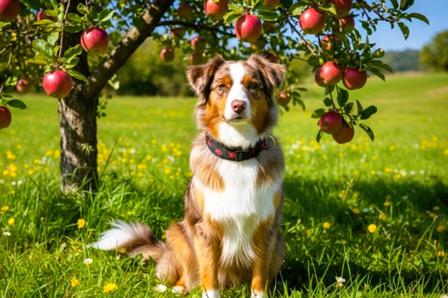 Pfötchen-Hundehalsband-extra-breit-neopren-polster-schwarz-rot